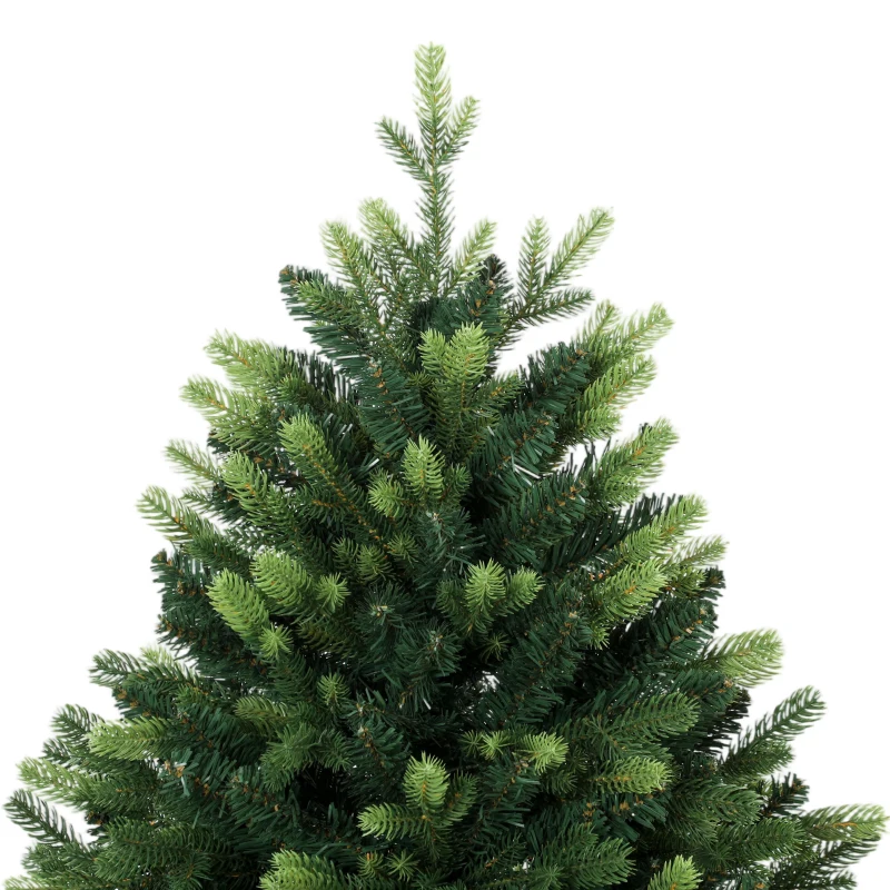 HOMCOM Artificial Christmas Tree, Hinged Xmas Tree with 1620 PE & PVC Branch Tips, 5ft, Green