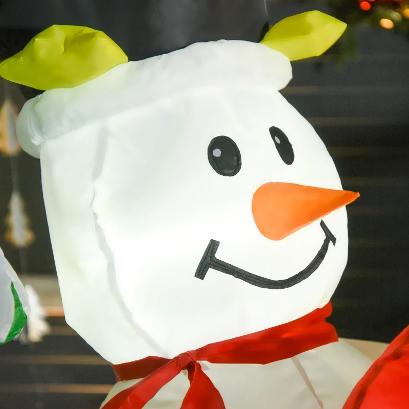 HOMCOM Albero di Natale Gonfiabile Gigante 243cm con Luci a Led e Babbo Natale, Decorazione Natalizia da Esterno Impermeabile