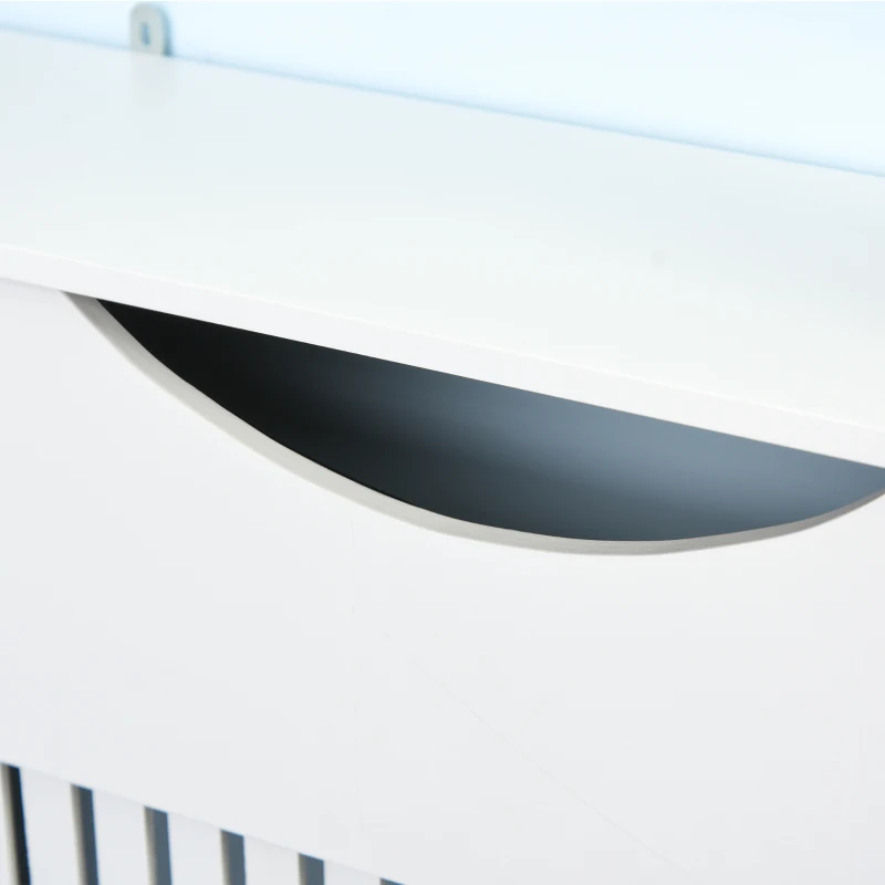 HOMCOM Copritermosifone Bianco in MDF con Piano d'Appoggio e Design Antiribaltamento, 78x19x82 cm