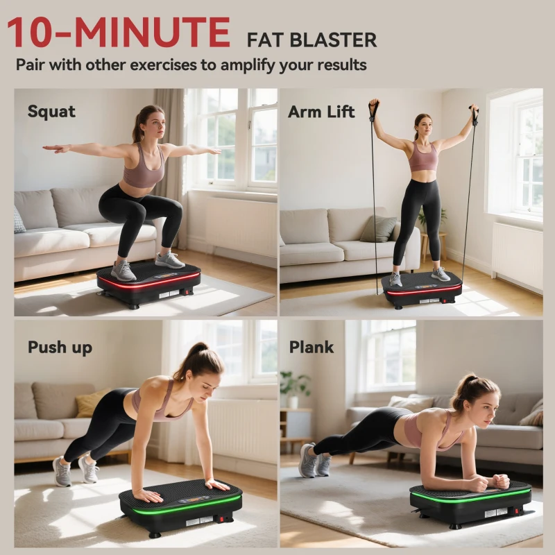 SPORTNOW Vibration Plate Exercise Machine with Cool Lights, 99 Speed Levels
