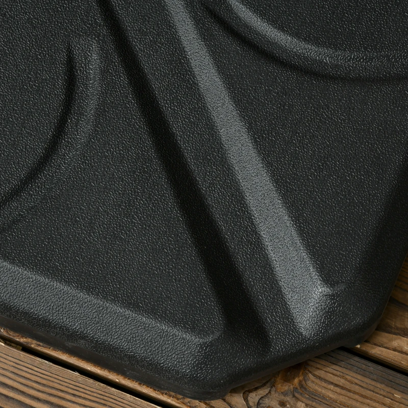 Outsunny Base para Sombrilla de 4 Piezas Rellenable con Arena 72 kg o Agua 56 kg para Jardín Patio Terraza Negro