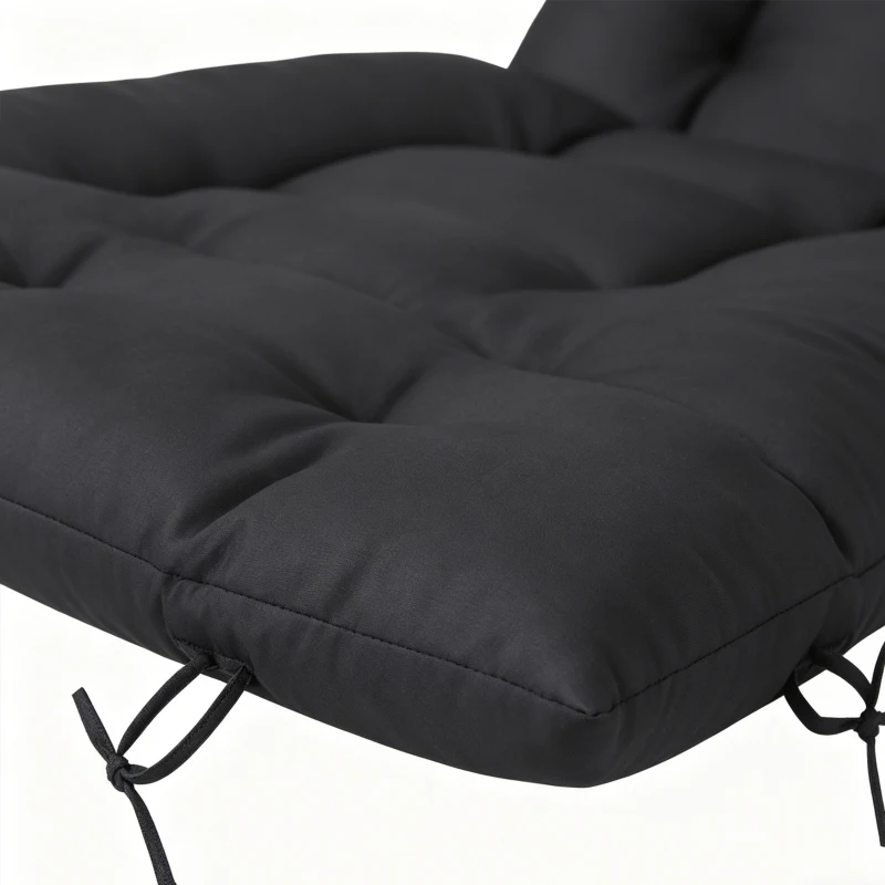 Outsunny Set of Two 190 x 56cm Sun Lounger Cushions - Black