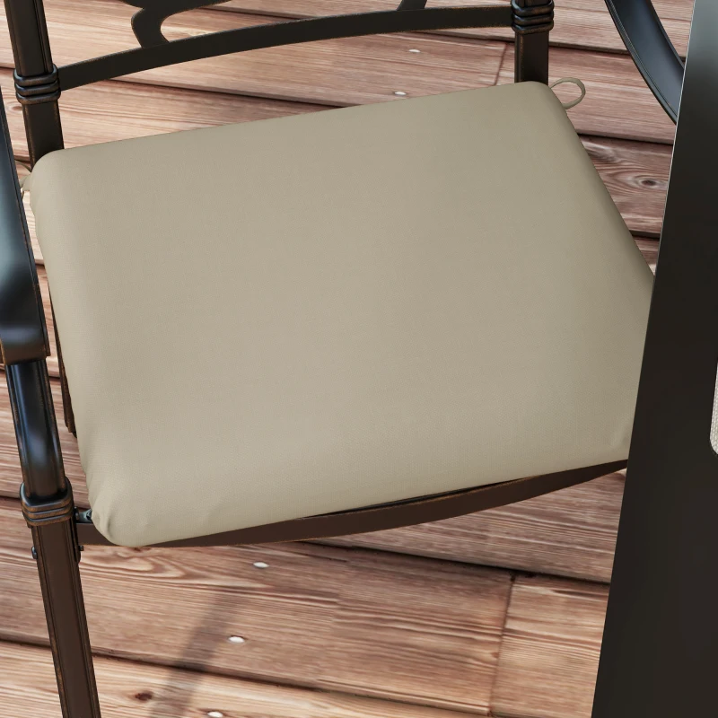 Outsunny Lot de 4 coussins de chaise, galettes de chaise 47 x 47 cm, rembourrage épais, résistant à la décoloration, beige