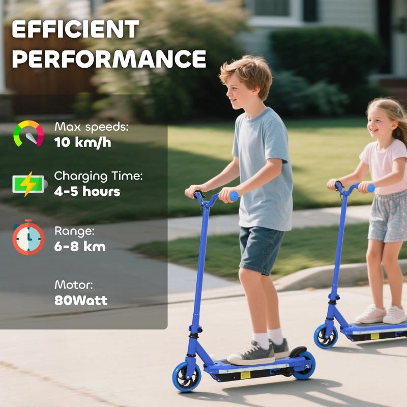 AIYAPLAY Electric Scooter for Kids 6-14 Years, with Colourful Lights, Blue