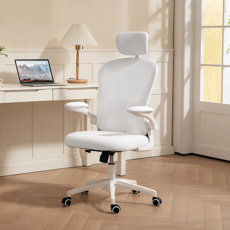 Vinsetto Silla de Oficina de Malla con Respaldo Alto Reposacabezas Ajustable Soporte Lumbar 4D 62x64x120 cm Blanco