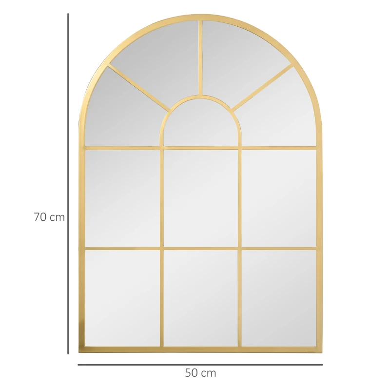 HOMCOM Fensterspiegel mit Metallrahmen, 70 x 2 x 50 cm, goldfarben
