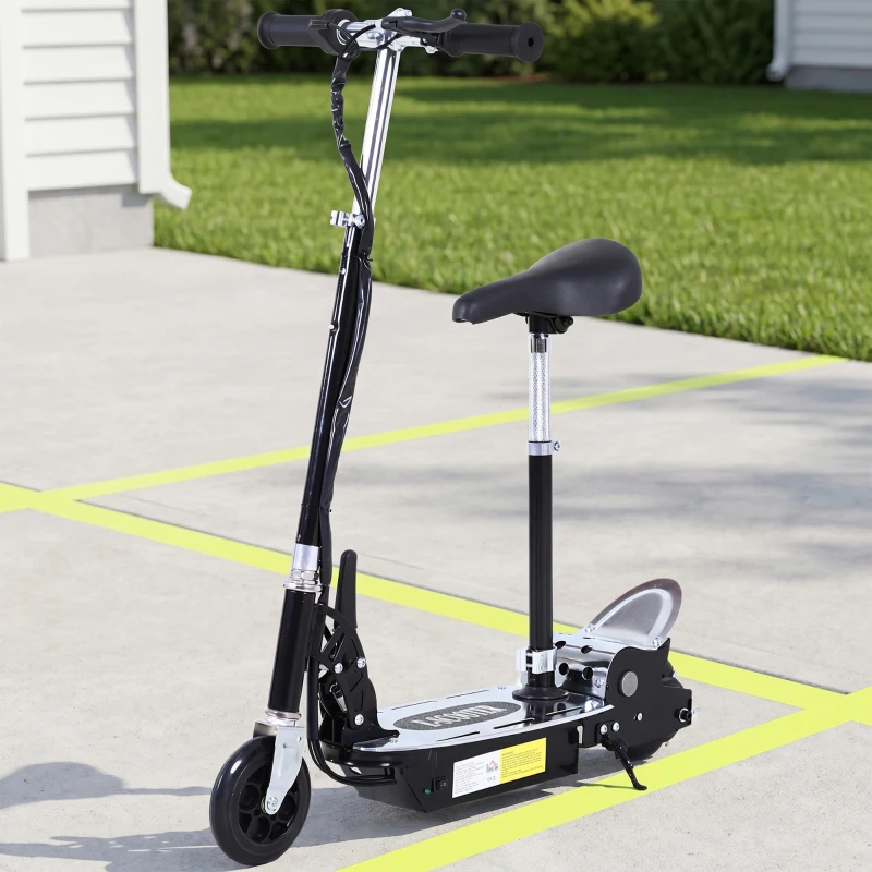 HOMCOM Trottinette électrique 120 W pliable pour enfant de 6+ ans hauteur guidon et selle réglable 10 Km/h max. noir