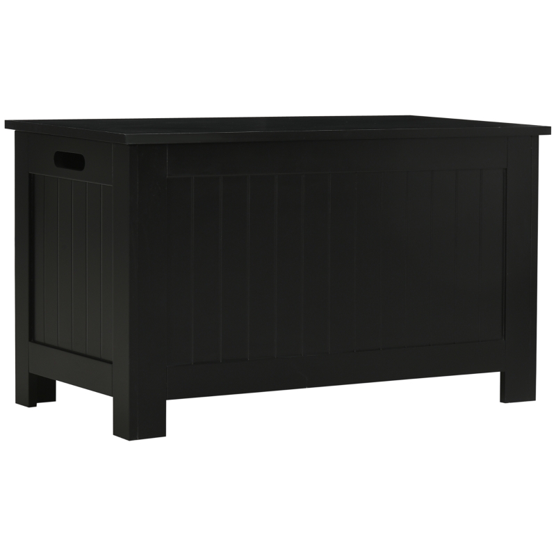 HOMCOM Baúl de Almacenaje con Tapa Baúl de Almacenaje Versátil con Bisagra de Seguridad para Pasillo Salón 81x40x46 cm Negro