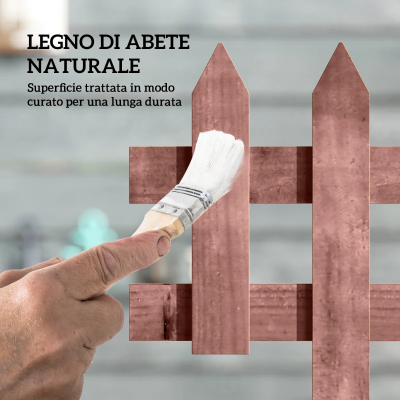 Outsunny Staccionata in Legno di Pino da 12 Pezzi per Aiuole, Giardino e Orto, Altezza 34cm