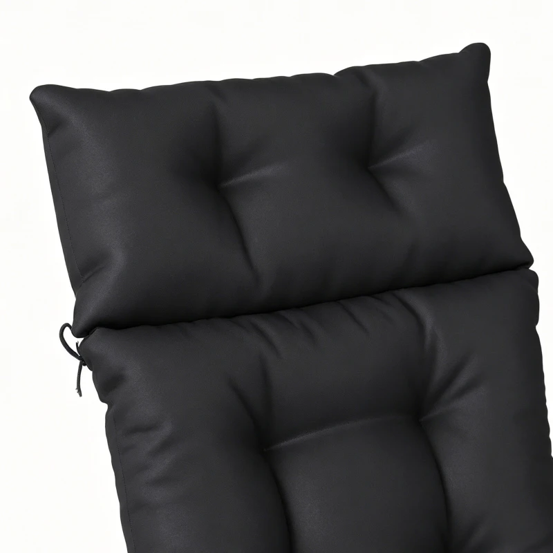 Outsunny Set of Two 190 x 56cm Sun Lounger Cushions - Black