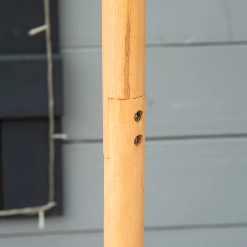 PawHut Casa para pájaros con soporte, comedero de madera con plataforma y techo metálico inclinado Ø57,7 x 153H cm, madera natural