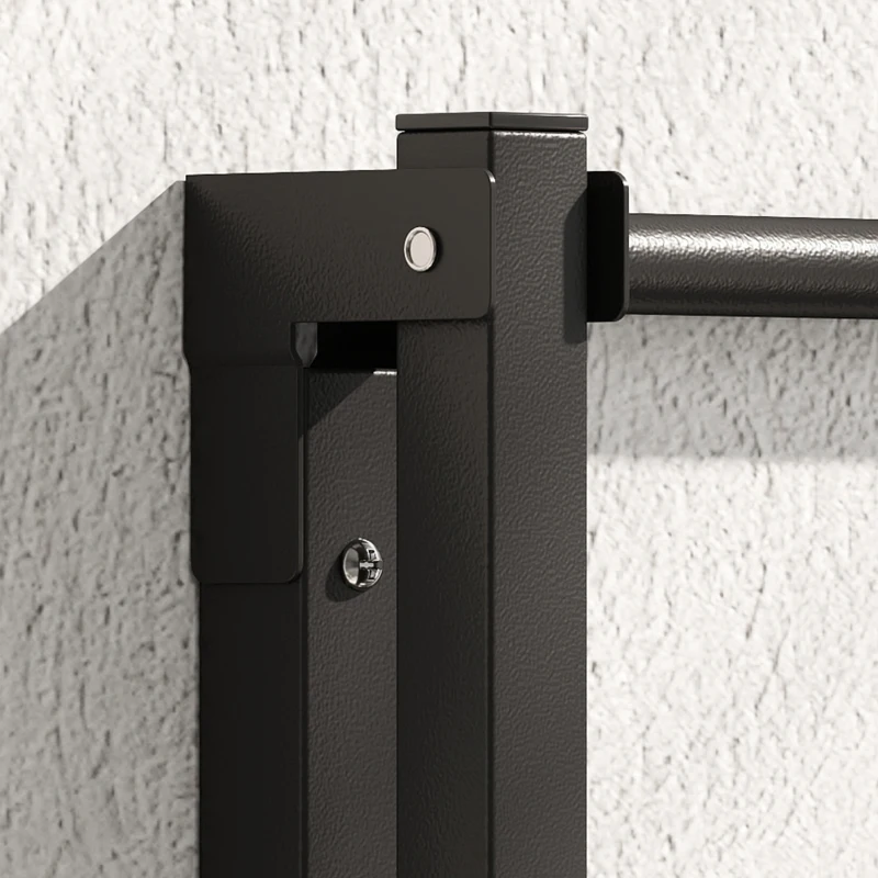 HOMCOM Toallero de Baño de Pared Toallero Plegable con 5 Barras y 6 Ganchos para Toallas Baño 60 cm Negro