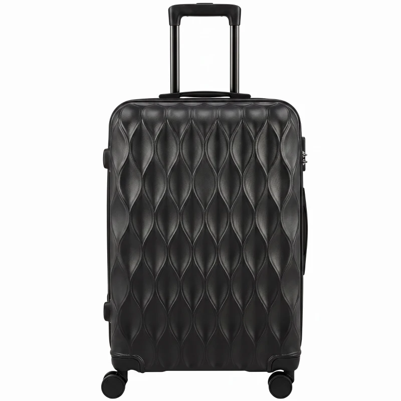 HOMCOM 77cm 98L Suitcase, Lightweight ABS Hard Shell Carry On Luggage with TSA Lock, Spinner Wheels, Telescopic Handle, Black