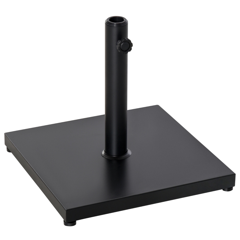 Outsunny Base per Ombrellone Quadrata da 18kg per Pali da Ø3/3.5/3.8 cm, 45x45x39 cm, Nero