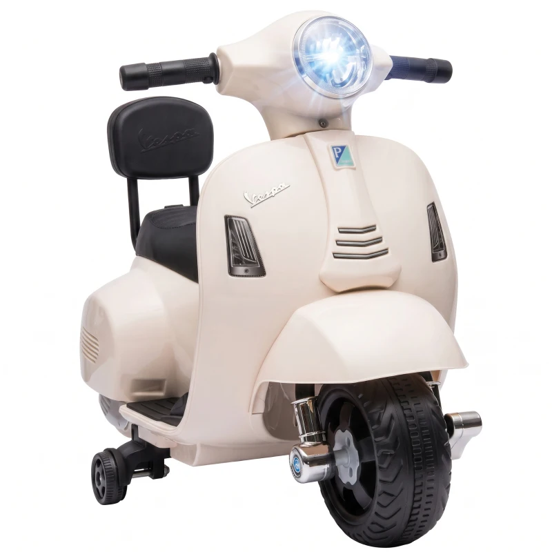 AIYAPLAY Elektrische kindermotor Mini Vespa GTS 6V met lithiumaccu, ergonomische zitting en rugleuning, 1,5-3 jaar