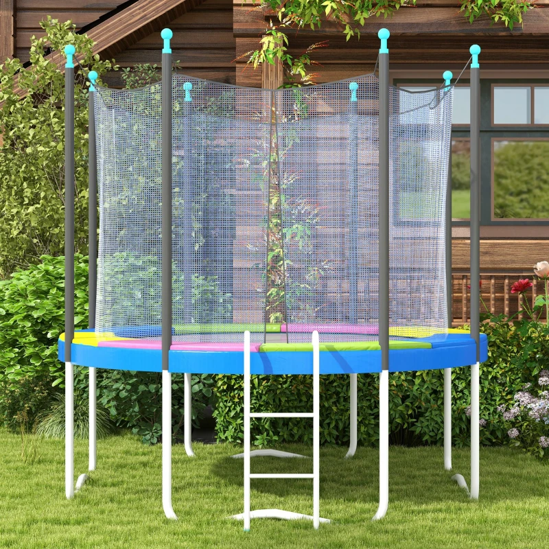 SPORTNOW Coussin de protection trampoline 244cm avec cordon élastique résistant aux intempéries et UV anti-déchirure, multicolore