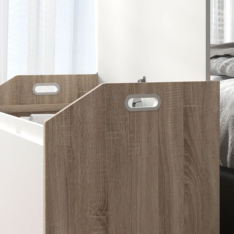 HOMCOM Cassapanca in Legno Moderna con Schienale e Vano Contenitore, 62.4x40x51.5cm, Bianco