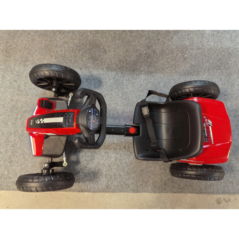 AIYAPLAY Go-Kart electric pentru copii 12V cu 2 motoare, roșu