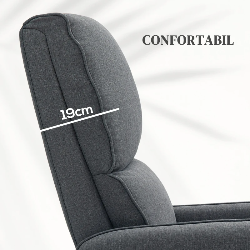 HOMCOM Fotoliu Electric Reclinabil cu Telecomandă și Buzunar din Material Textil, Gri Antracit
