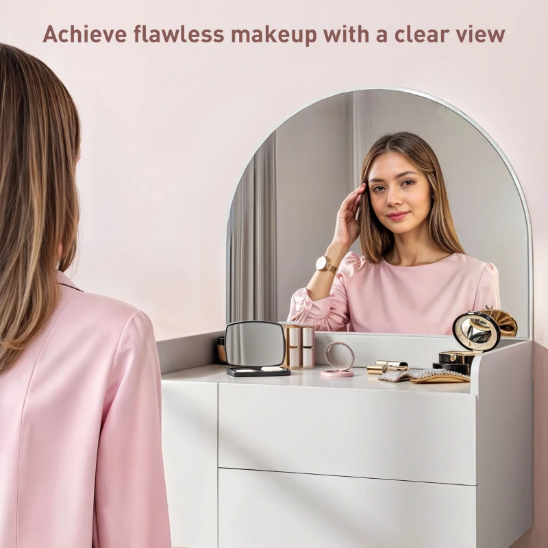 HOMCOM Three Drawer Compact Dressing Table - White