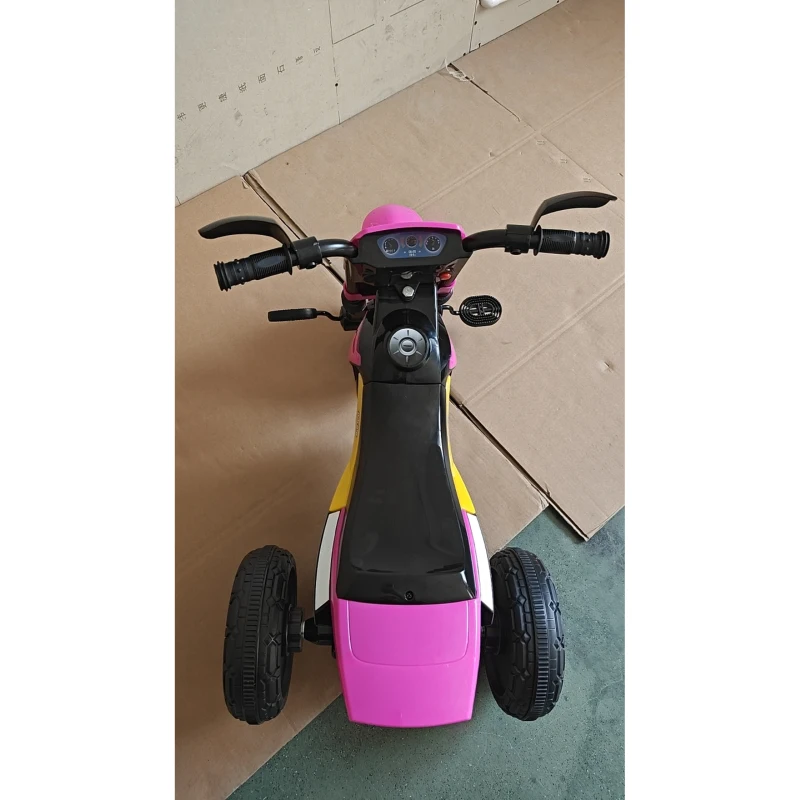 HOMCOM Triciclo Infantil Moto Cross Efeitos Musicais e Luminosos Baú de Armazenamento Rosa