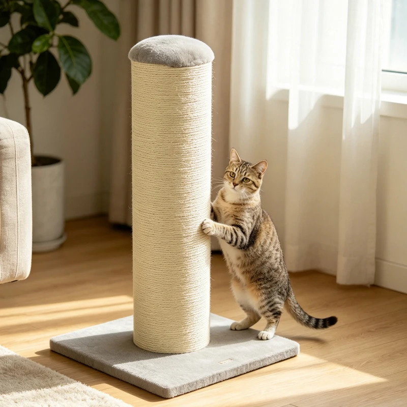 PawHut Cat Scratching Post, 76cm Tall Scratch Post for Indoor Kittens, Cat Scratcher with Stable Base