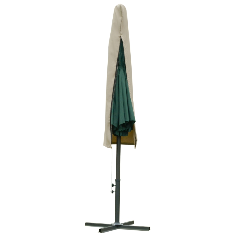 Outsunny Copertura per Ombrellone Impermeabile, Copri Ombrellone da Giardino Antistrappo, Cachi Φ63 x 164cm