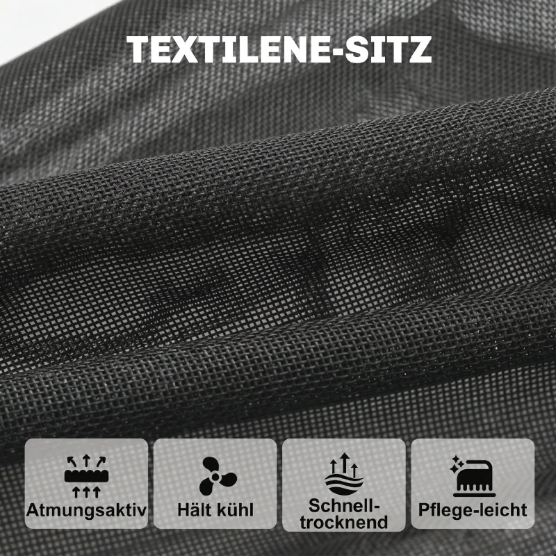 Outsunny Gartenmöbel Set Sitzgruppe 5-teilig Glastisch mit 4 Atmungsaktiven Stühlen klappbar Rückenlehne Seilflecht