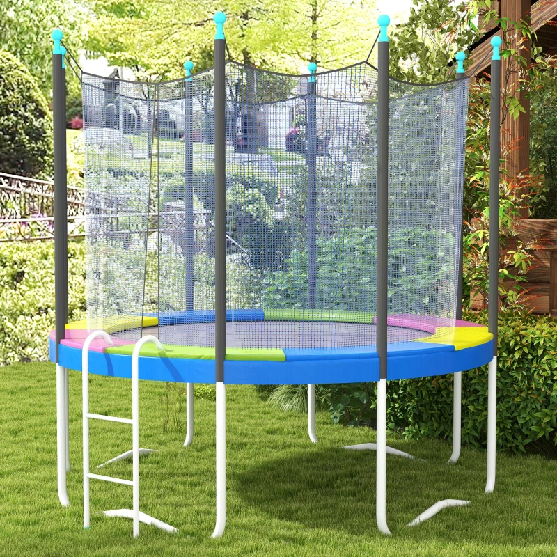 SPORTNOW Coussin de protection trampoline 244cm avec cordon élastique résistant aux intempéries et UV anti-déchirure, multicolore