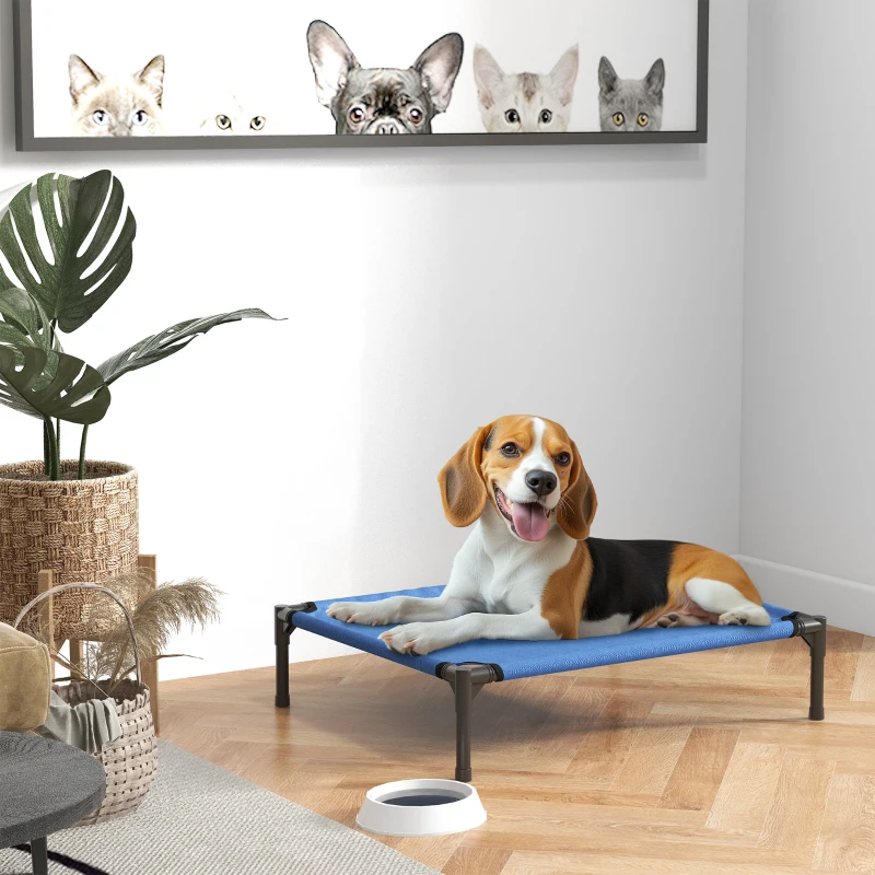 PawHut Raised Dog Bed Cat Elevated Lifted Portable Camping w/ Metal Frame