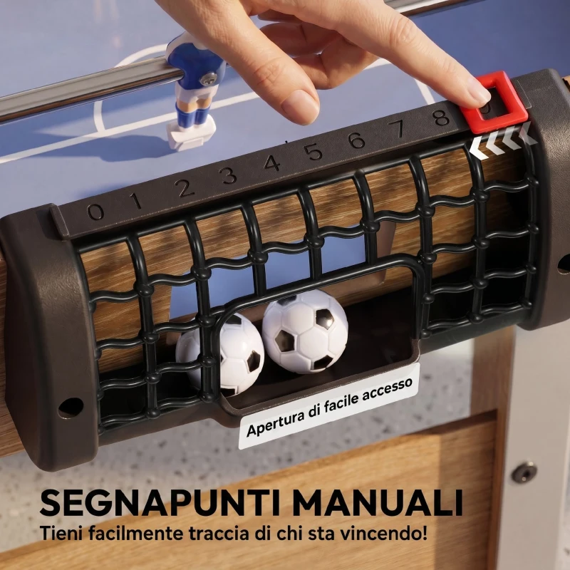 SPORTNOW Calcio Balilla: Mini Tavolo da 89 cm, 2 Segnapunti Manuali, Viola