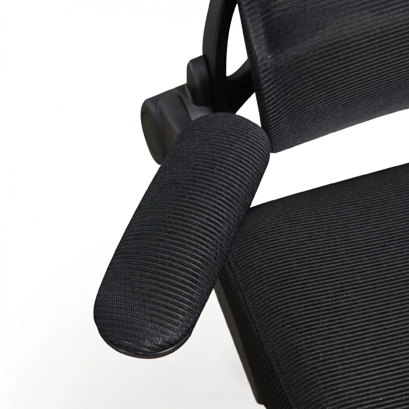 Vinsetto Scaun de Birou Reglabil pe Înălțime cu Funcție de Înclinare și Suport Lombar, 62x58x120-133 cm, Negru