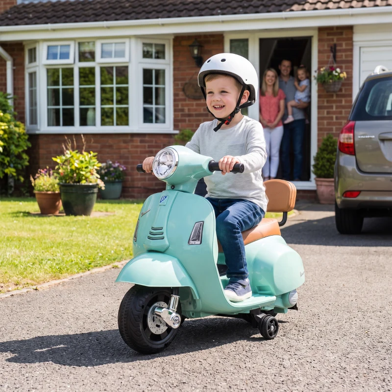 AIYAPLAY Elektryczny motorek dziecięcy Mini Vespa GTS 6V z akumulatorem litowym, ergonomiczne siedzisko i oparcie 1,5-3 lat