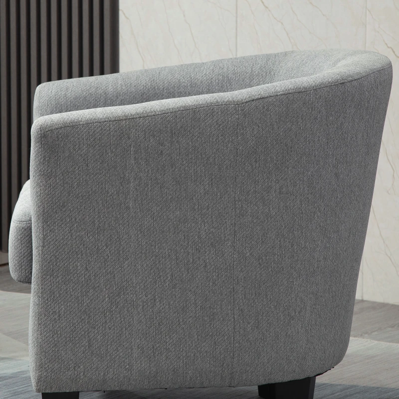 HOMCOM Poltrona Moderna Imbottita con Seduta Profonda, Poltroncina da Camera e Soggiorno, 75x72x74cm, Grigio