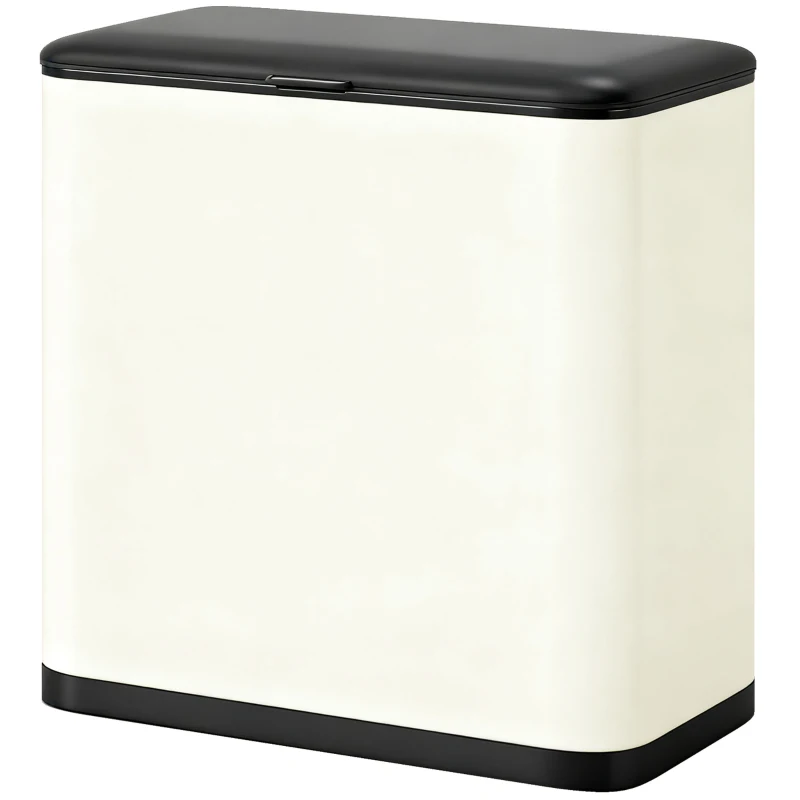 HOMCOM 8L Hanging Kitchen Bin, Rubbish bin with Lid and Removable Inner Bucket for Kitchen Cabinet Door, Under Sink, Office