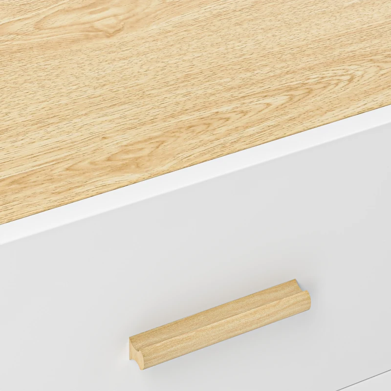 HOMCOM Table de chevet, table de nuit avec 2 tiroirs, style moderne, pour chambre à coucher, salon, 40 x 40 x 50 cm, chêne