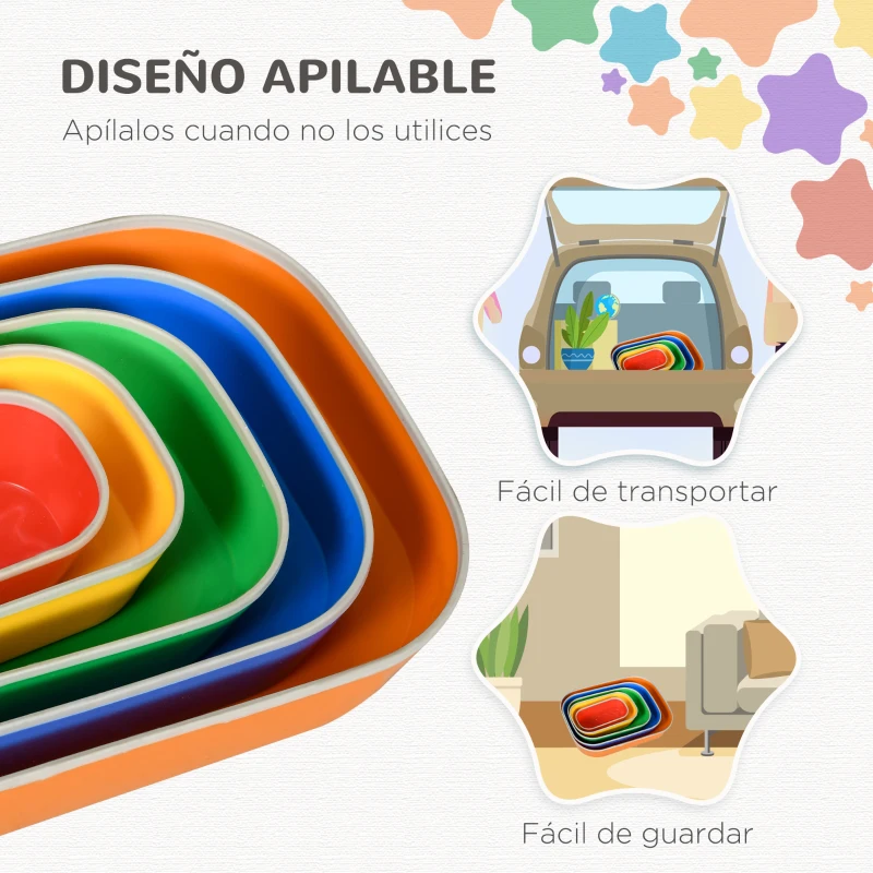 ZONEKIZ Juego de Equilibrio Infantil Set de 5 Piezas para Entrenamiento de Equilibrio y Coordinación 36x27,5x31 cm Multicolor