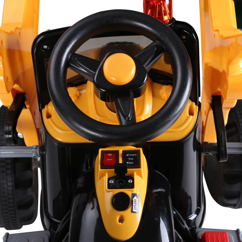 HOMCOM Escavatore Elettrico Trattore per Bambini Scavatrice Macchinina Giocattolo Velocità: 2.5KM/h 150 x 62 x74cm
