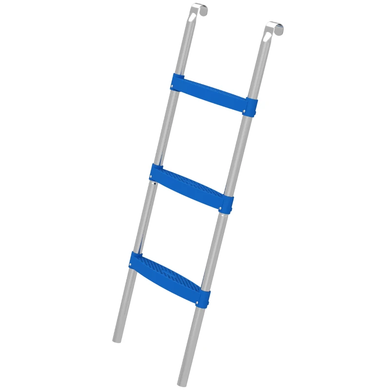 SPORTNOW Trampoline Ladder, 3-Steps with Horizontal Wide Steps, Universal Hook, Galvanised Steel Frame, 150kg Load Capacity