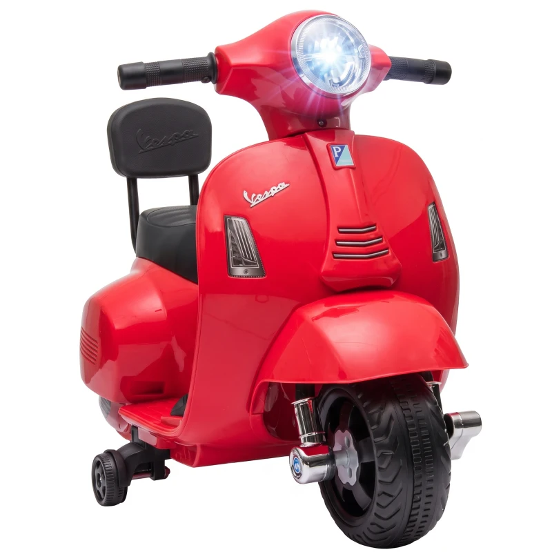 AIYAPLAY Moto Elettrica per Bambini 1.5-3 Anni MINI VESPA GTS 6V, Rossa