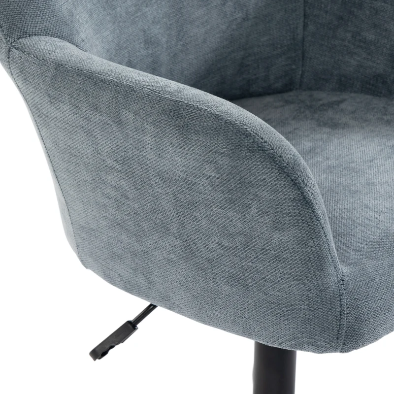 HOMCOM Cadeira de Escritório Ergonômica Poltrona de Escritório em Chenille com Altura Ajustável Função de Basculamento Azul