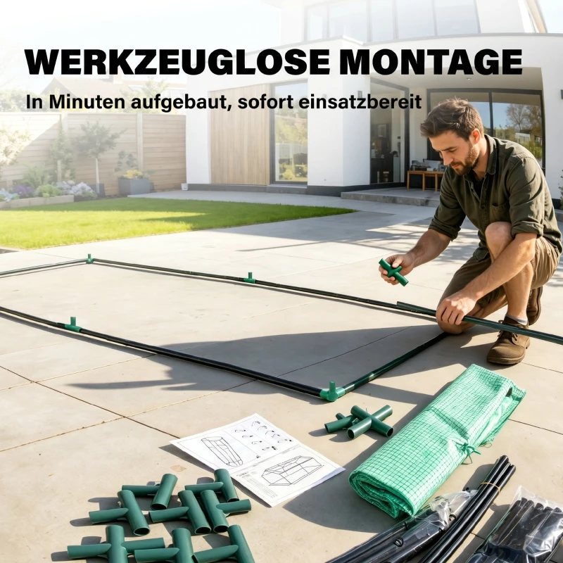 Outsunny Mini-Gewächshaus Frühbeet Foliengewächshaus, wetterbeständig, 180 x 92 x 92 cm, Grün