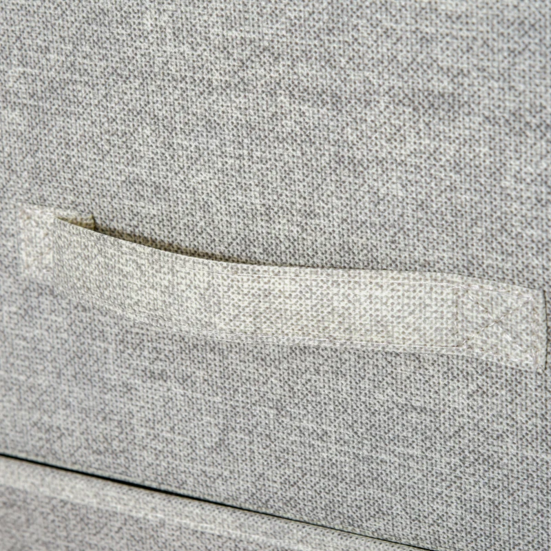 HOMCOM Mesa de Cabeceira com 3 Gavetas de Tecido para Dormitório Sala de Estar Corredor 45x30x71 cm Cinza e Branco