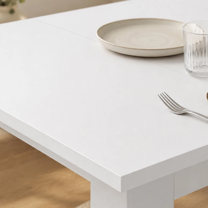 HOMCOM Mesa de Comedor para 4 Personas con Sobre Abatible y Compartimentos Ocultos, 120 x 60 x 75,5 cm, Blanco