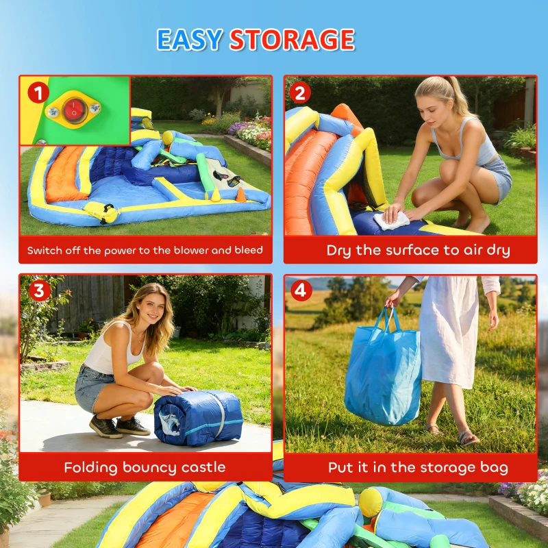 AIYAPLAY 8 in 1 Bouncy Castle for Kids, Inflatable Bounce House with Slide, Pool (Ball Pit), Water Cannon for Indoor Outdoor