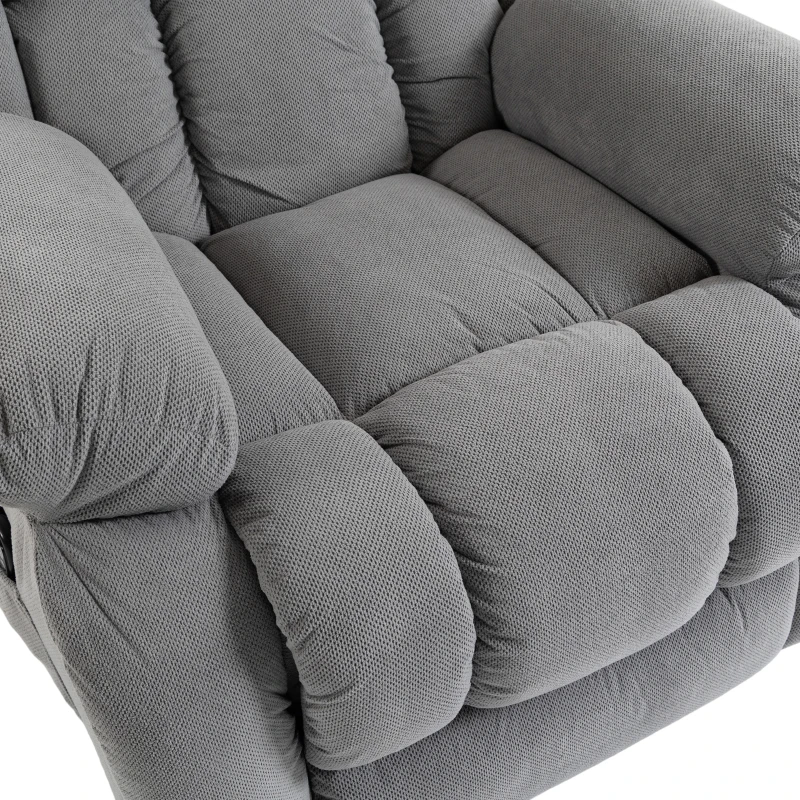 HOMCOM Recliner Armchair Lift Chair, Electric Recliner Chair with Vibration Massage and Heat, Wide Seat, USB Port, Light Grey