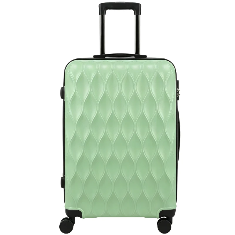 HOMCOM 77cm 98L Suitcase, Lightweight ABS Hard Shell Carry On Luggage with TSA Lock, Spinner Wheels, Telescopic Handle, Green
