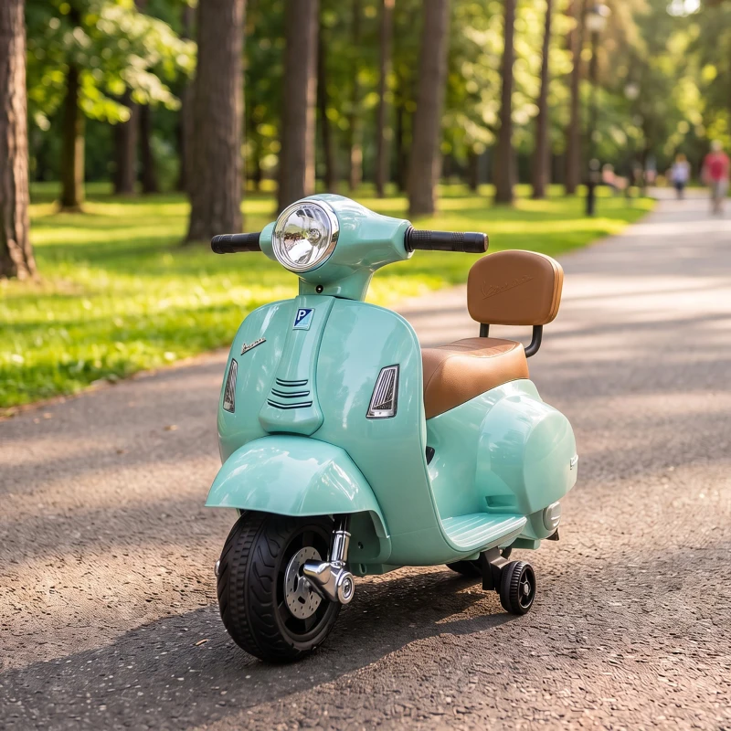AIYAPLAY Elektryczny motorek dziecięcy Mini Vespa GTS 6V z akumulatorem litowym, ergonomiczne siedzisko i oparcie 1,5-3 lat
