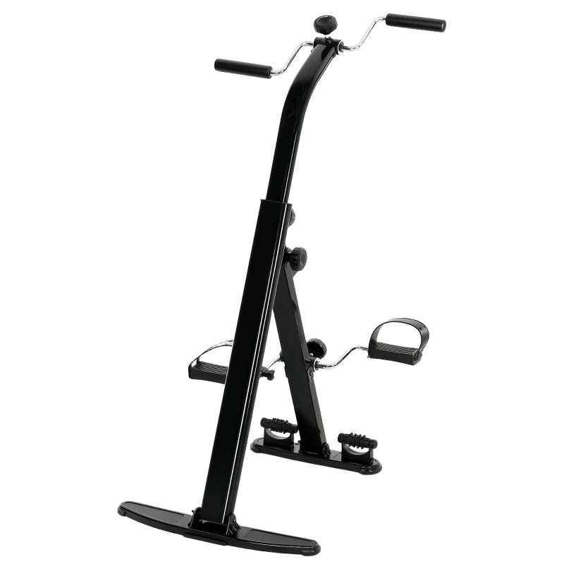SPORTNOW Cyclette per Riabilitazione Gambe e Braccia Pieghevole, Schermo LCD e Altezza Manubrio Regolabile, Nero