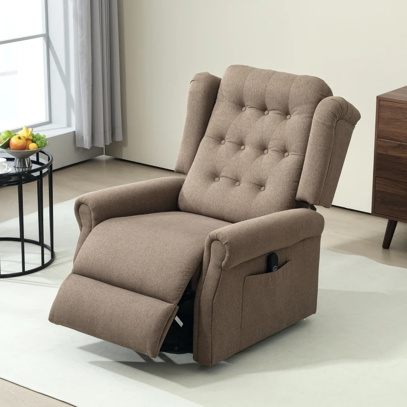 HOMCOM 45° Lifting Riser and Recliner Armchair  - Dark Brown